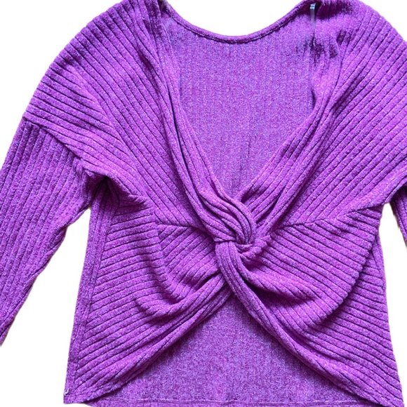 Trendy Purple Cross Back Sweater by 143 Story Line Up Excellent Condition Size S - Picture 2 of 4
